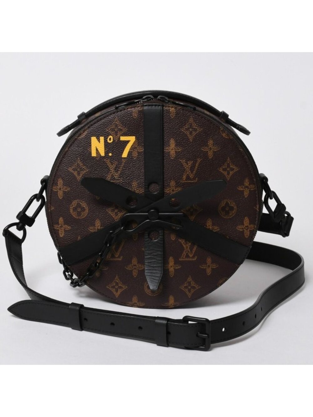 Louis Vuitton Wheel Box Shoulder Bag Monogram Canvas Calfskin Mud Black